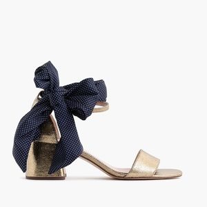 New JCREW Penny Ankle Strap Sandals Gold Metallic